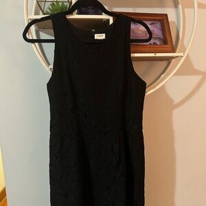 JCREW Factory Women’s 4 Black Lace Sleeveless Lined Sheath Formal Dress NWT